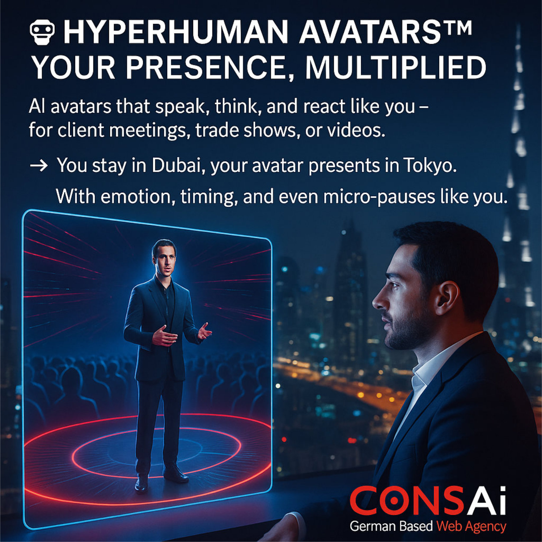 AI Automation Dubai - HyperHuman Avatars™ Dubai – AI Digital Twins for Global Business Presence